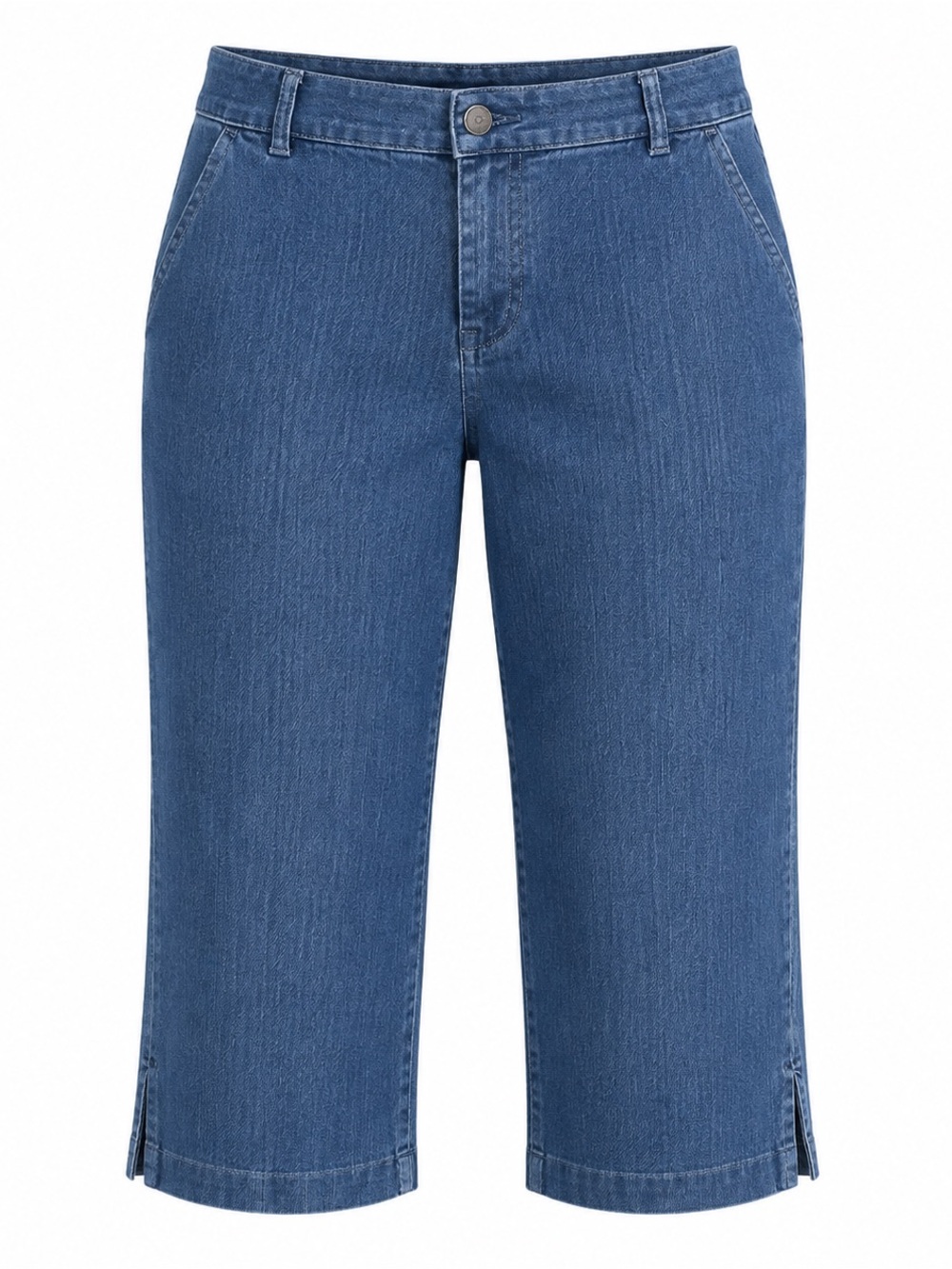 Studio Works Blue Cropped Ankle Jeans with Hem Slits